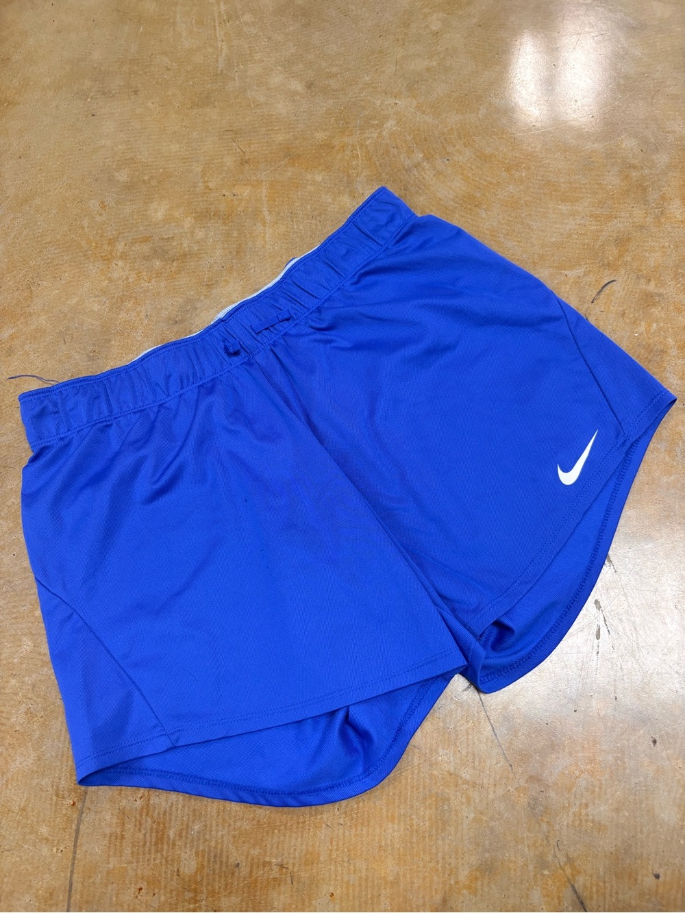 Nike Women's Bright Blue Athletic Shorts with White Swoosh
